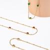 French Elegant Square Combination Titanium Steel Fine Versatile Color Zirconium Green Zirconium Necklace Plated With 18K Real Gold Lasting Color