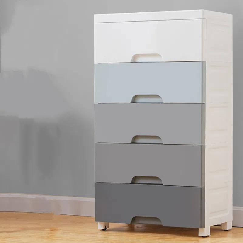 Storage Cabinet Drawer Type 45 Wide Plastic Locker Children's Wardrobe with Wheels Multilayer Kitchen Organizer Bathroom Drawer
