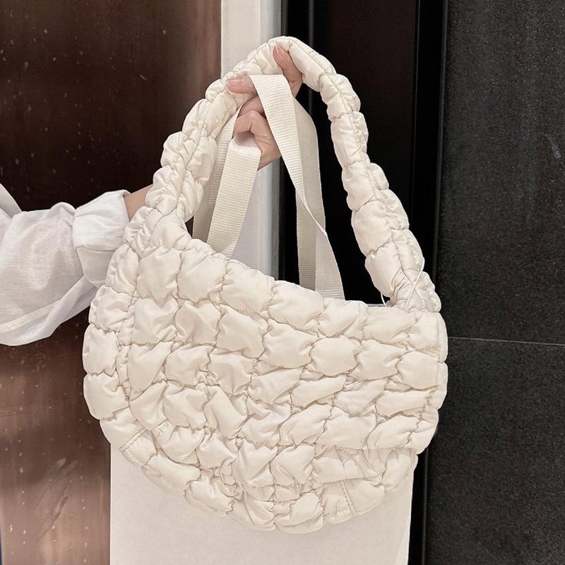 Květinová plisovaná kostkovaná vyšívaná taška na knedlíky - Velkokapacitní retro crossbody a ramenní taška