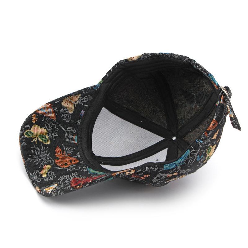 Unisex Butterfly Print Baseball Cap Adjustable Cotton Sun Hat for Men Women Outdoor Sports
