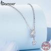 Bamoer 925 Silver Infinite Love Buckle Spacer Bead Heart-Shaped Silicone Clasp for Bracelet DIY Jewelry Gift Making