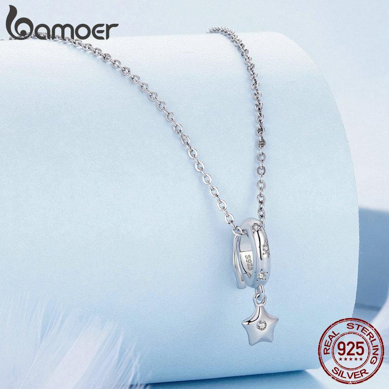 Bamoer 925 Silver Infinite Love Buckle Spacer Bead Heart-Shaped Silicone Clasp for Bracelet DIY Jewelry Gift Making