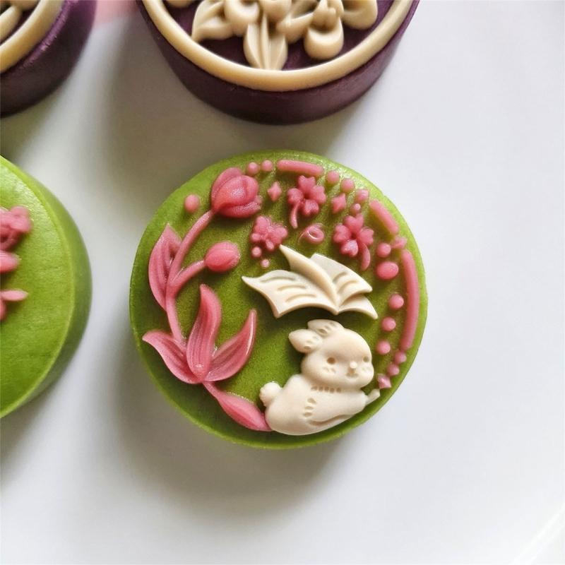 Efficient Moon Cakes Molds Set Artistic Flower Shape Mooncakes Molds For Pastry Cooks And Baking Hobbyists Alike