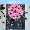 Pink Halloween Spider Wreath Door Hanging Ornament For Party Decor Venue Setup