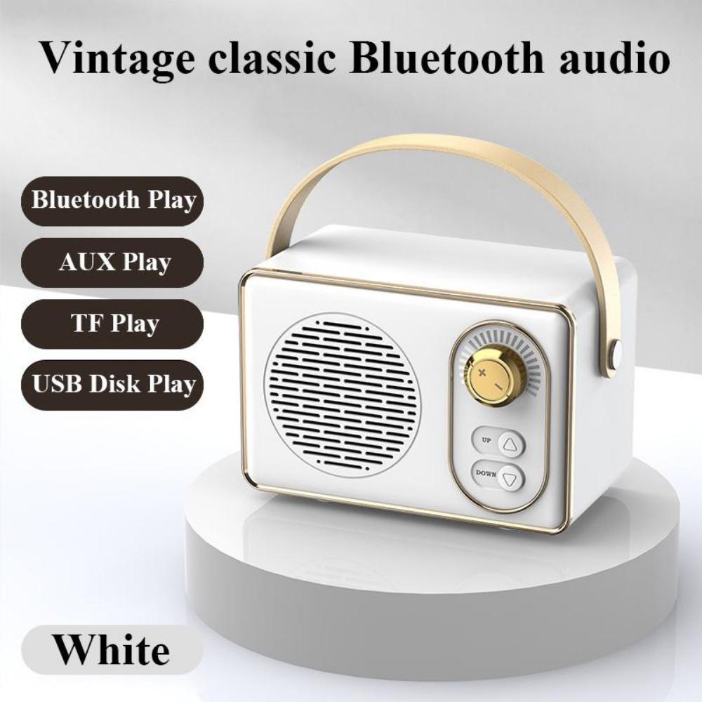 Retro Bluetooth Portable Speaker Small Wireless Stereo,Loud Volume TF Card Slot and MP3 Player for Android