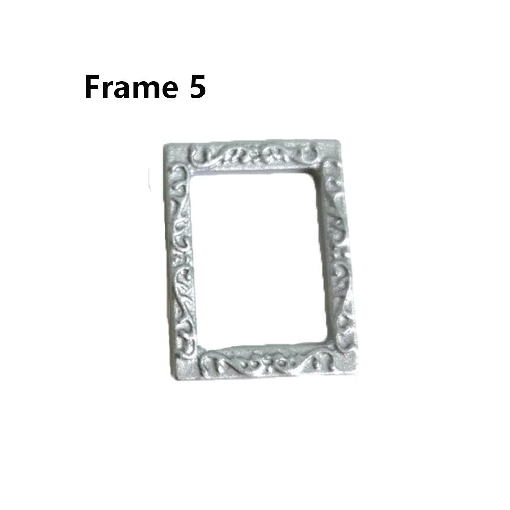 

Vintage Bathroom Furniture 1:12 Scale Doll Accessories Mini Gloden Frames Miniature Retro Mirror frame 5