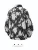 Men's Retro High Street Oil Painting Print Jacket - Spring/Autumn Lapel Style