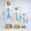 Our Lady of Lourdes Blessed Virgin Mother Mary Catholic Religious Gift Colored Resin Figurine Statue