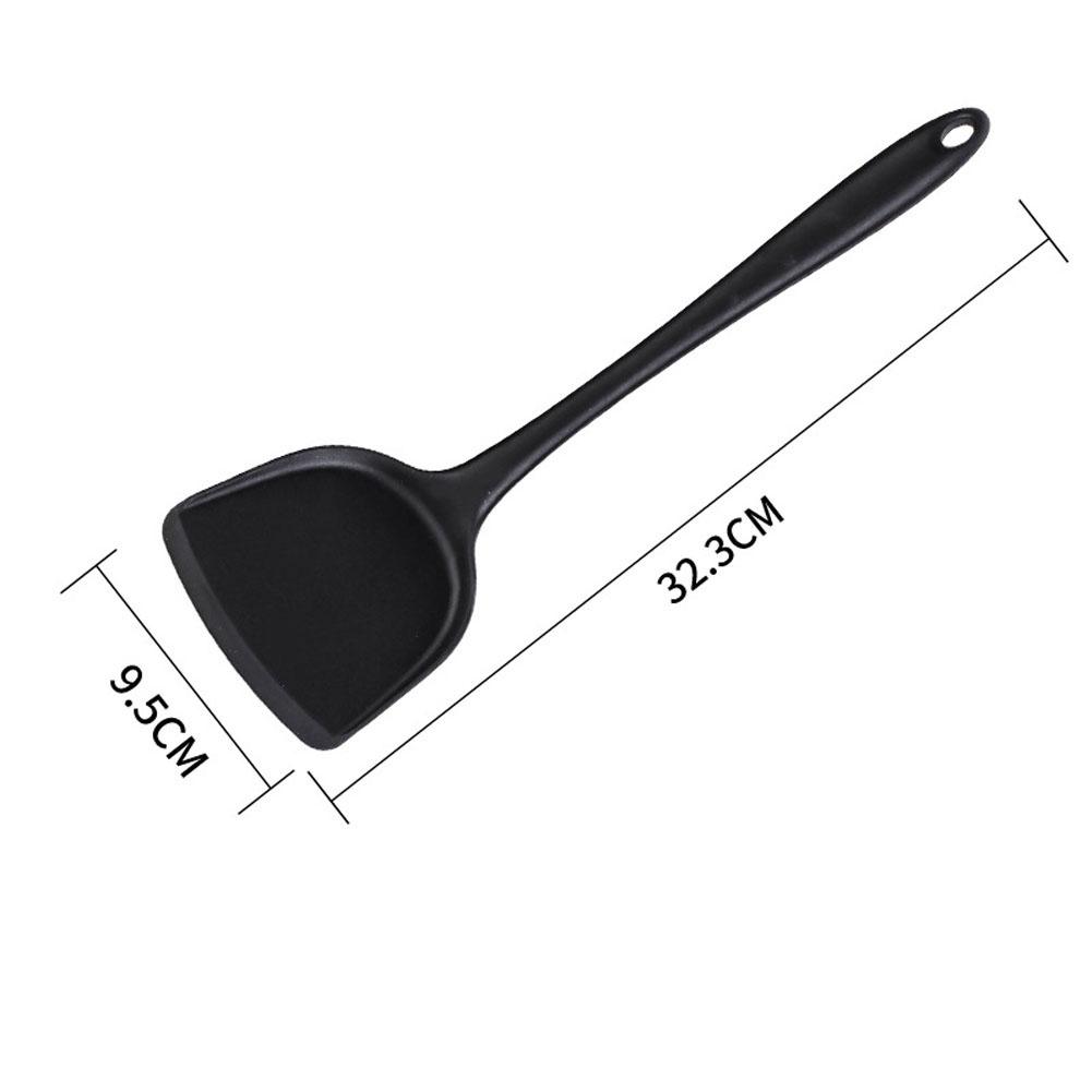 Silicone Spatula Spoon Temperature Resistant Nonstick Kitchen Cooking Tool Utensils All silicone spatula (black)