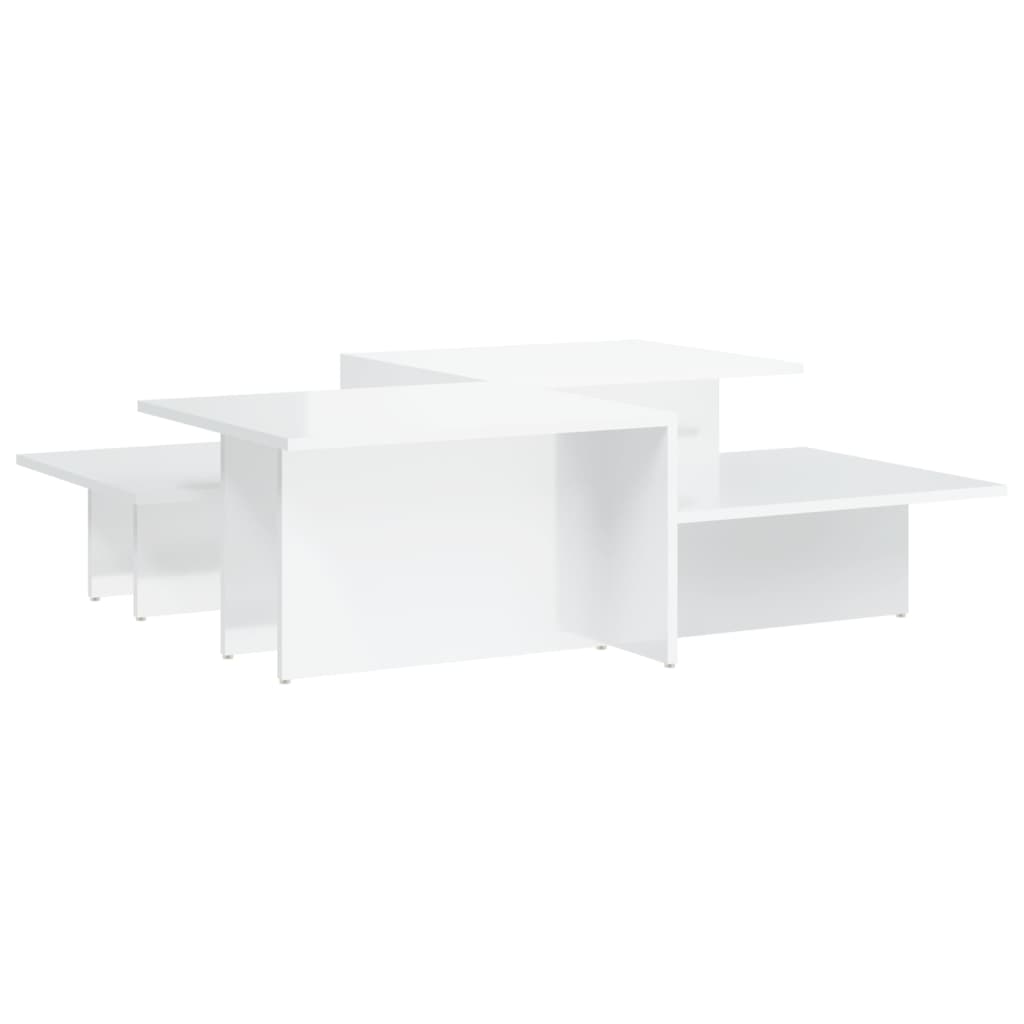 Coffee Tables 2 pcs High Gloss White Wood Based Material