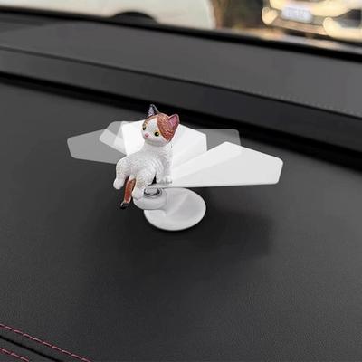 Funny Car Interior Decoration Ornaments Cute Cat 360 ° Rotating Airplane Auto Dashboard Decoration Gadgets For Car Accessories
