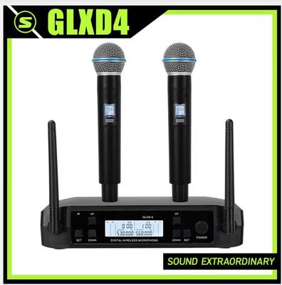 GLXD4 Professioneel Dubbel Draadloos B58a Microfoonsysteem UHF Dynamisch Dubbel Handheld Microfoon voor Podium Karaoke Zang Toespraak Bruiloft