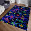 Arcade Stars Bowling Alley Carpet 90s Arcade Retro Rug Non-Slip Home Theater Movie Room Floor Mat Gamer Room Décor Retro Gift