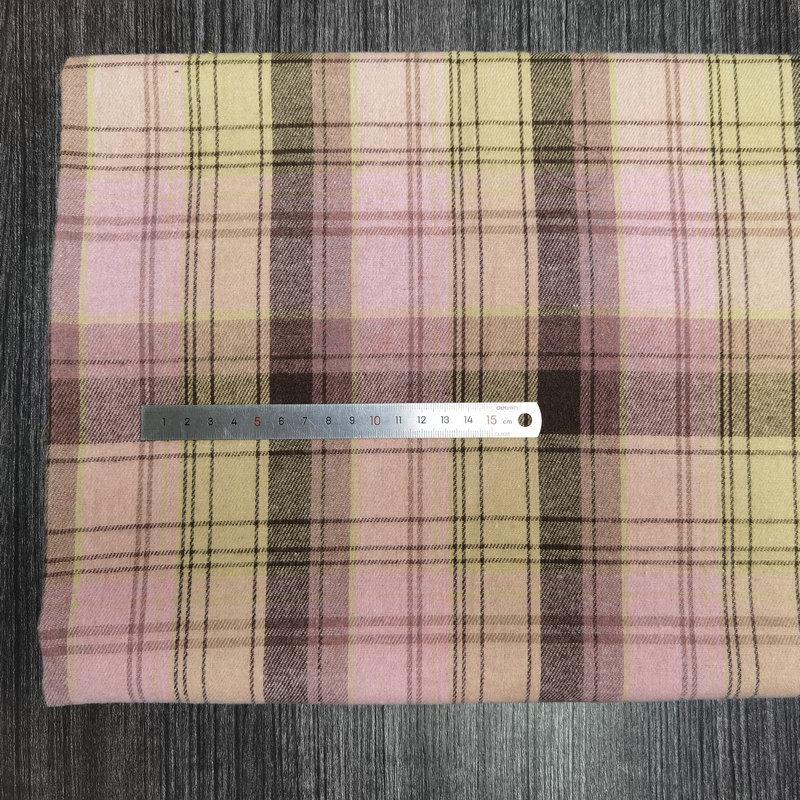 Spot Color-Woven Plaid Jacquard Fabric for Children's Autumn/Winter Brushed Polyester-Cotton Shirts