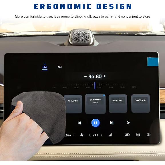 Car Screen Cleaning Wipes, 4.13" × 4.13" Square Microfiber Cleaner Auto Dashboard Display Wipes, Non-Scratch Foldable Cloth Touchscreen Cleaning Pad
