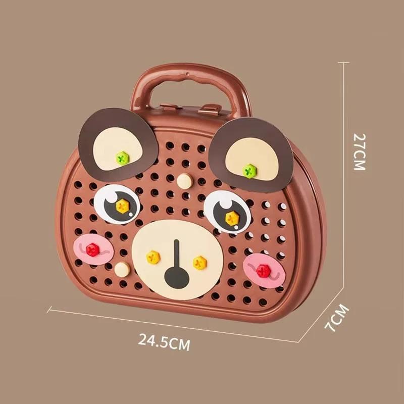 non-toxic Pretend Play Educational Assembling Toolbox Toy Electric Screwdriver Screwing Repair 4-6 year Montessori Kids Repair Toolbox Toy