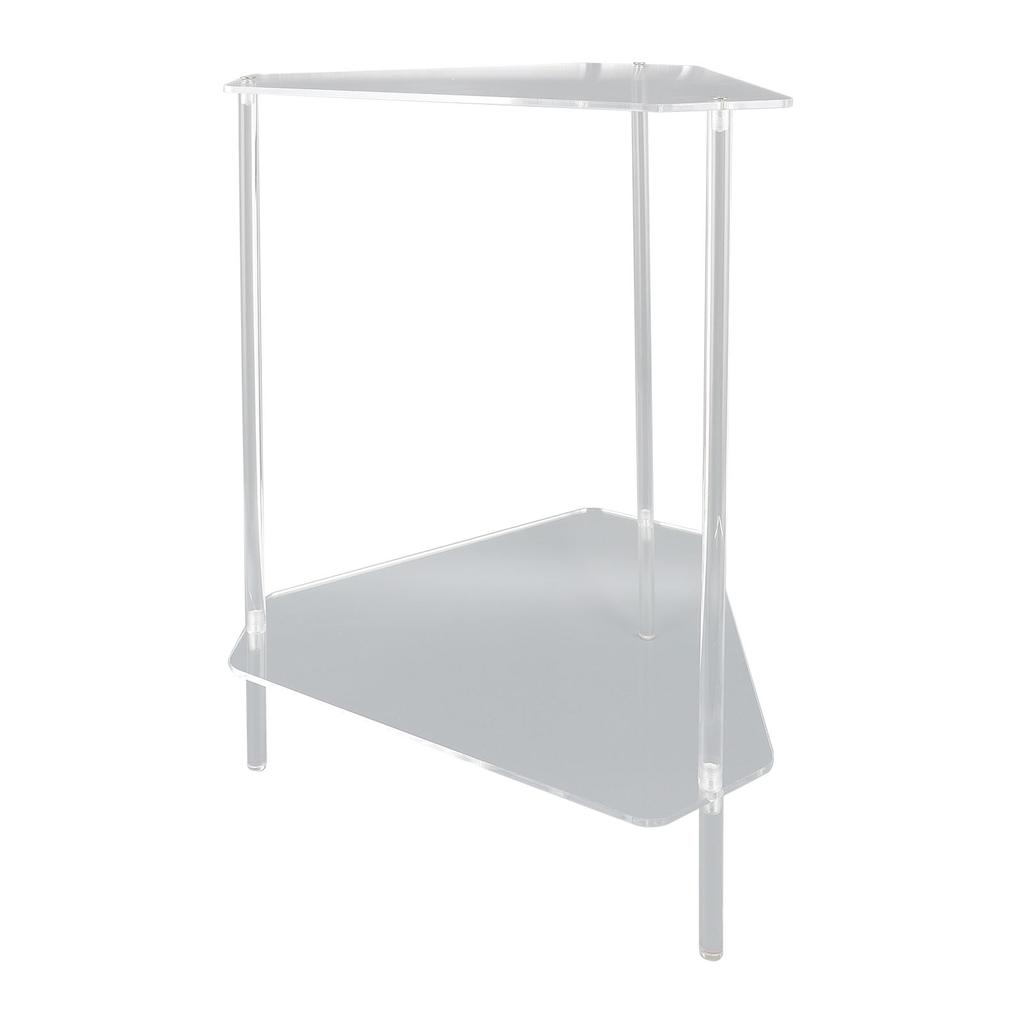Acrylic End Table 2 Tier Corner Side Table Small Corner Table for Living Room Bedroom Balcony Easy