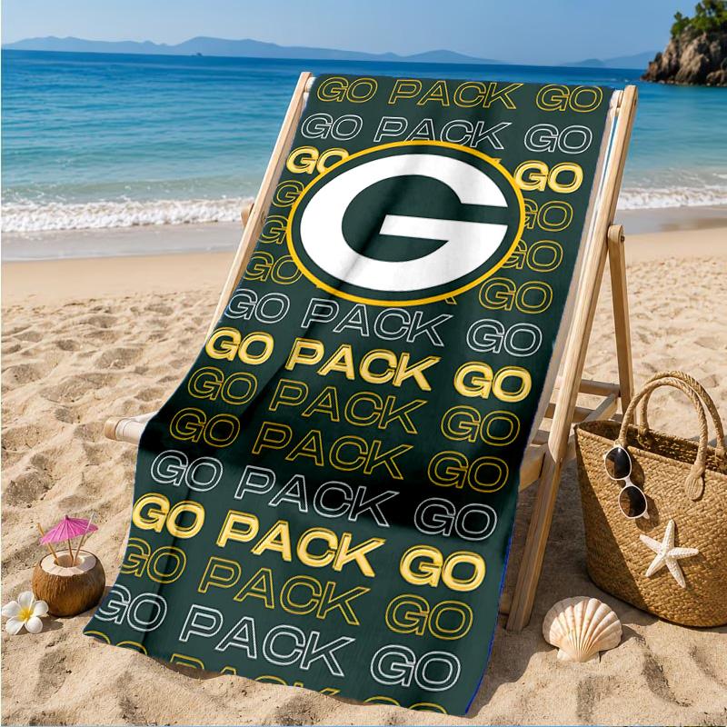 Green Bay Packers Fan Gear Beach Towel, Quick-drying, Easy to Care for, Suitable for Both Fitness and Beach Vacations,Sports Essential
