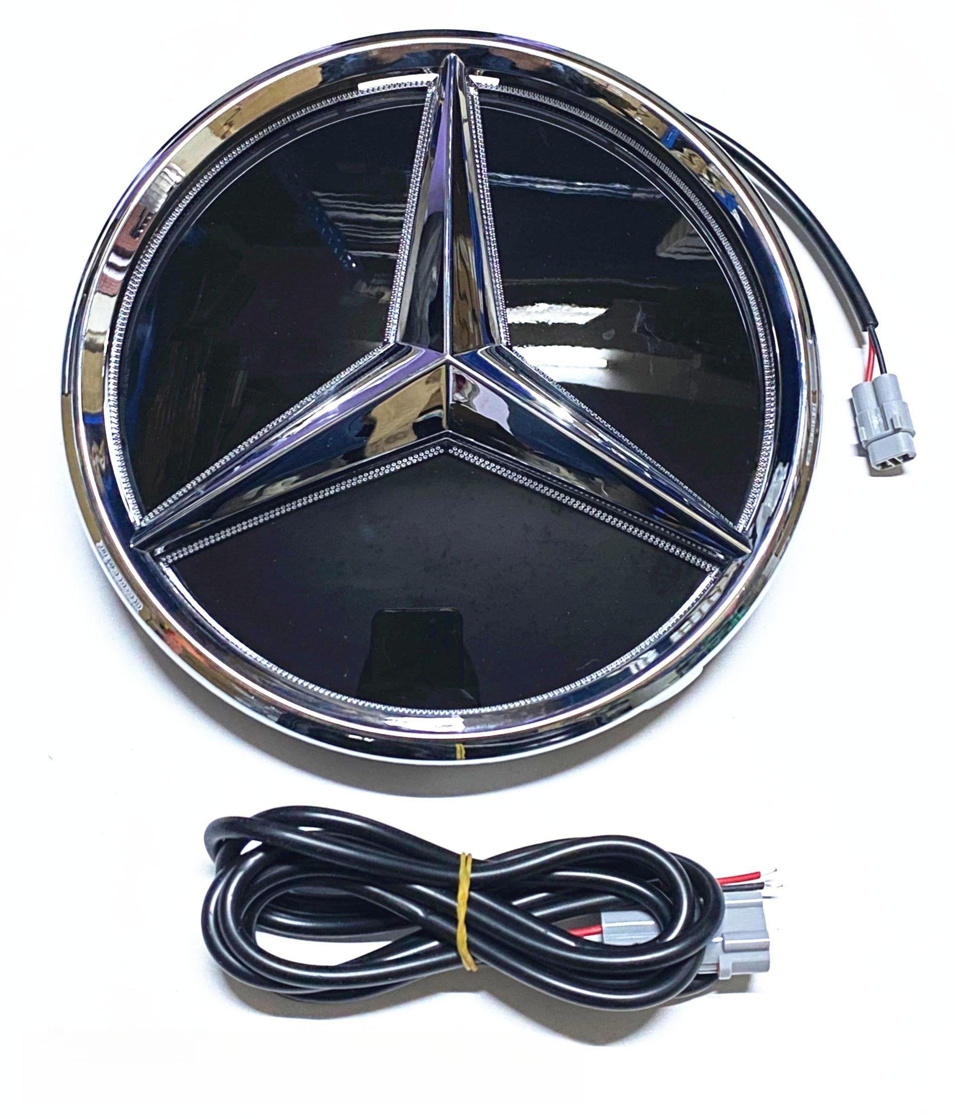 

2025 Hot Car Sticker Car Front Grill Logo Light mirror face LED Badge For Mercedes Benz W166 GLS350 AMG/GLS63 X205 Emblem Lumino White light