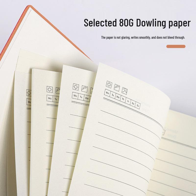 A5 Mäkký zápisník z ovčej kože s pútkom na pero a prispôsobením loga - Hrubý diár na obchodné stretnutia