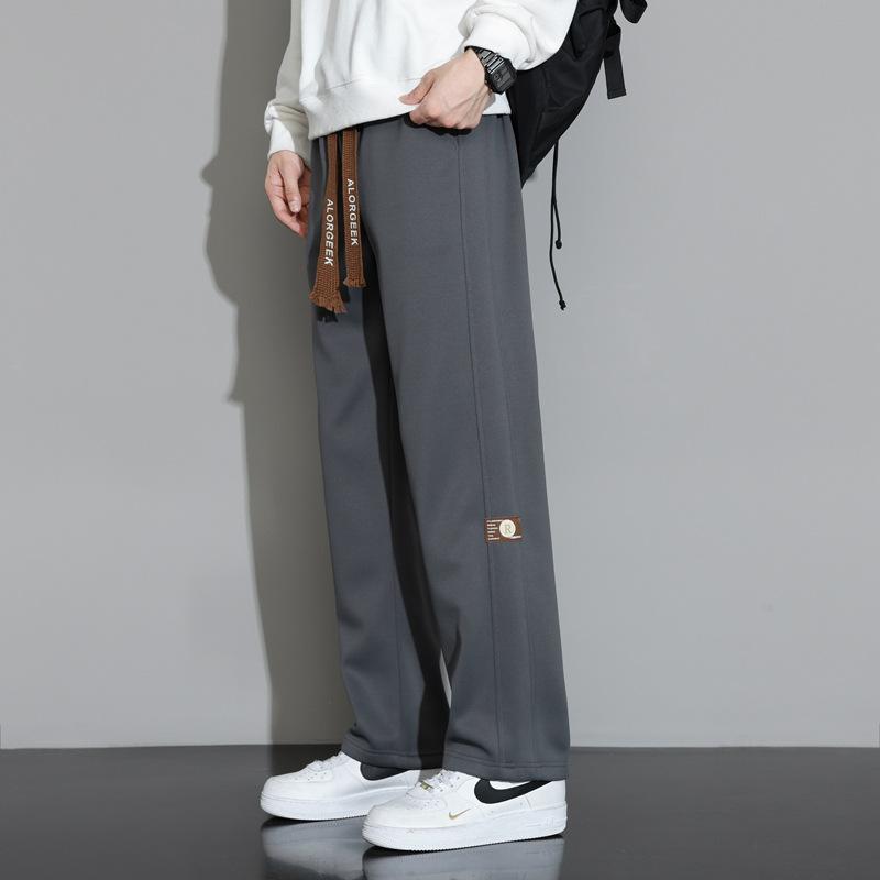 Men's Casual Trousers Men's Spring and Autumn New Drape Solid Color Sports Pants Boys Loose Straight Wide-leg Pants