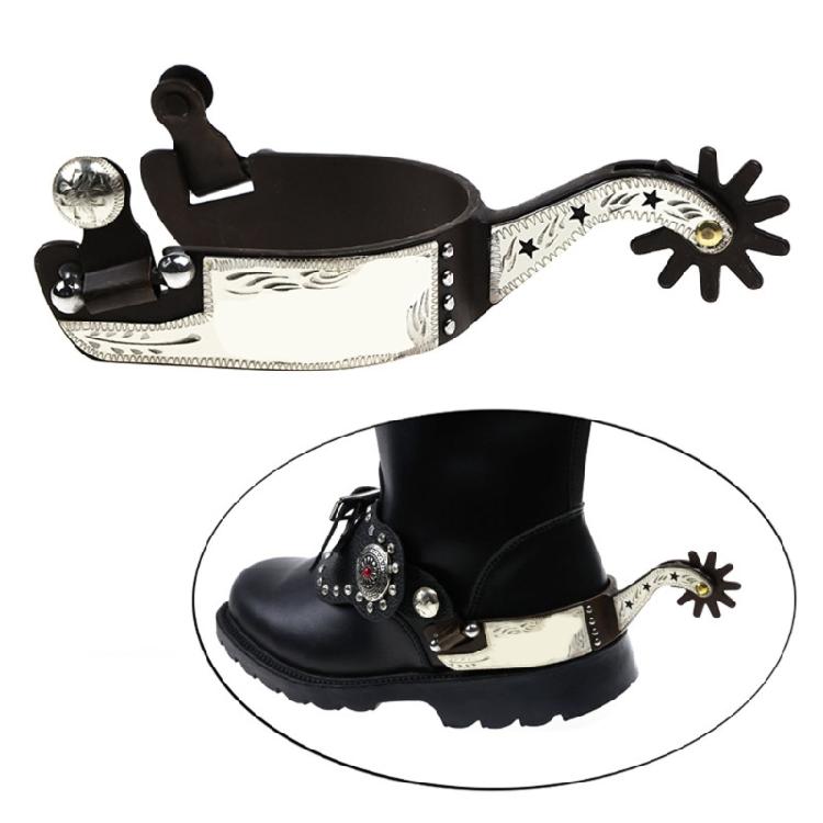 Low Carbon Steel Horse Spur Horse Boot Spur Replacement Western Cowboy Horse Spur Decoration for Equestrians Training