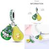 Copper Fruit Green Series Sisters Avocado Cactus Pineapple Strawberry Charms Pendant Charms Fit Bracelet Handmade Jewellery