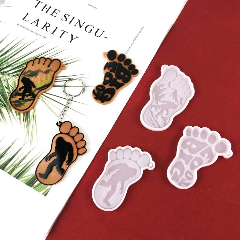 Foot Silicone Resin Mold,Foot  Epoxy Resin Casting Mold for DIY Crafts Car Pendant Jewelry Making Keychain Silicone Mold