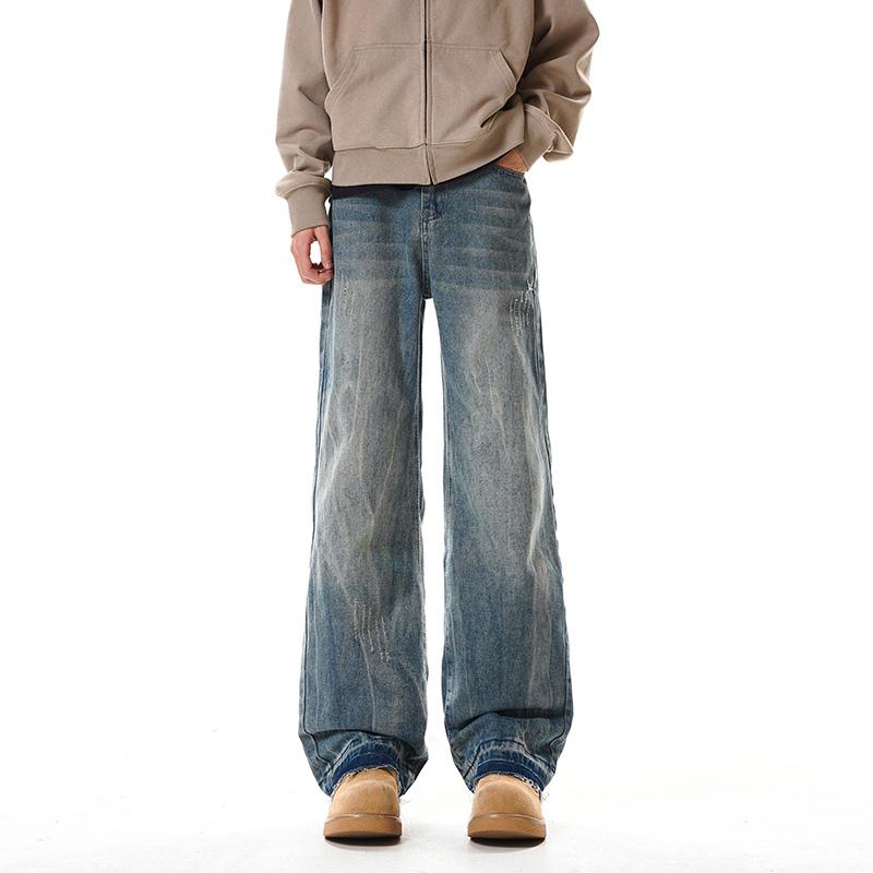 

Мужские брюки прямого кроя свободного покроя M синий