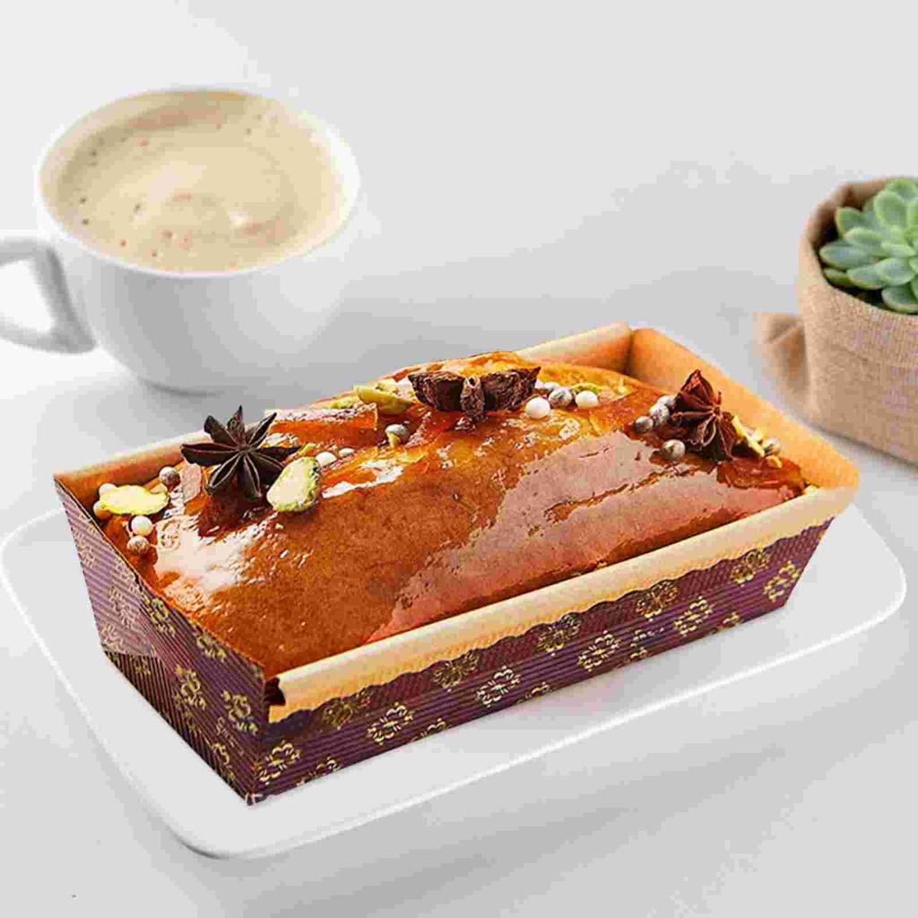25 Pcs Bread Tray Unique Mold Kitchen Plates Cake Pan Baking Pans Toast Loaf Paper Takeaway Box Practical Loft Molds