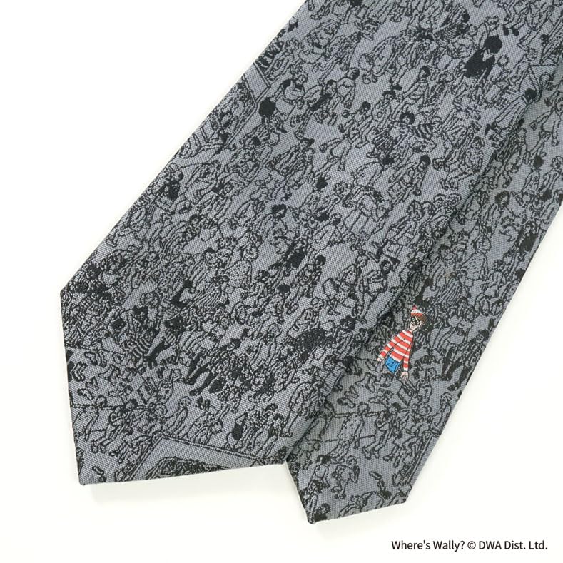 Where's Wally  Necktie (Wally pattern) UNDW0865 Gray
