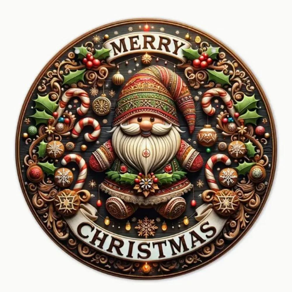 2025 Christmas Wooden Logo Cute Gingerbread Man Holiday Happy Art Decoration, Home Garden Courtyard Wooden Hanging Pendant