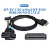 50cm Cable OCuLink PCIe PCI Express 8 X 8 Channel To Dual 4 X SSD Data Active Cable SFF-8611 SFF-8639 U.2