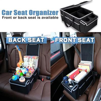 Trunk Organizer For Car Car Trunk Storage Organizer With Multiple Compartments Cup Holder Foldable For Travel Interior Bed Road