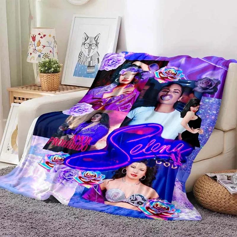 Selena Quintanilla Sakura Beauty Blankets Fleece Textile Decor Multifunction Soft Throw Blankets for Sofa Outdoor Quilt