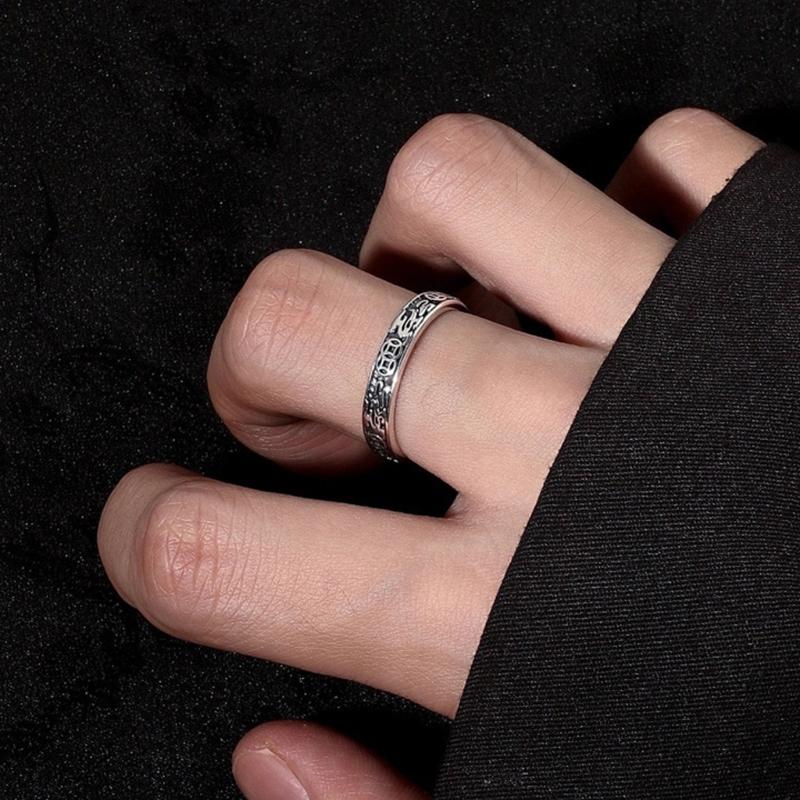 Adjustable Copper Rings Vintage Defender Symbol Coin Design Minimalist Aesthetic Finger Jewelry Comfort Daily for Men