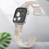 Silicone Watch Strap For Apple Watch Band Fashion Pattern Flower Engraving 49/44/45/40/42/38mm iWatch Series Ultra Band