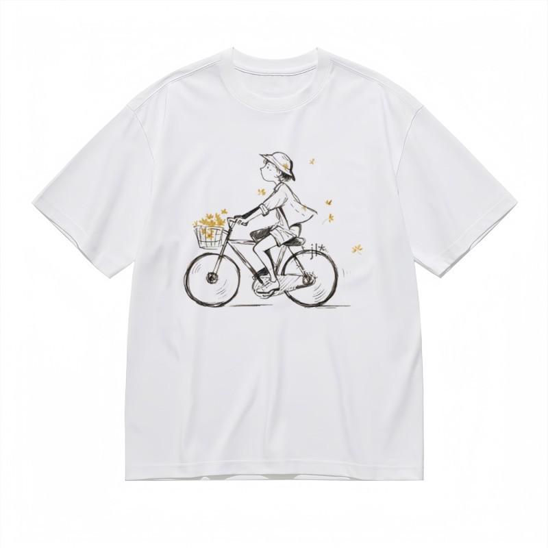 

Men s Breathable Classic T-Shirt Artistic Cycling Adventure Design Tee XL