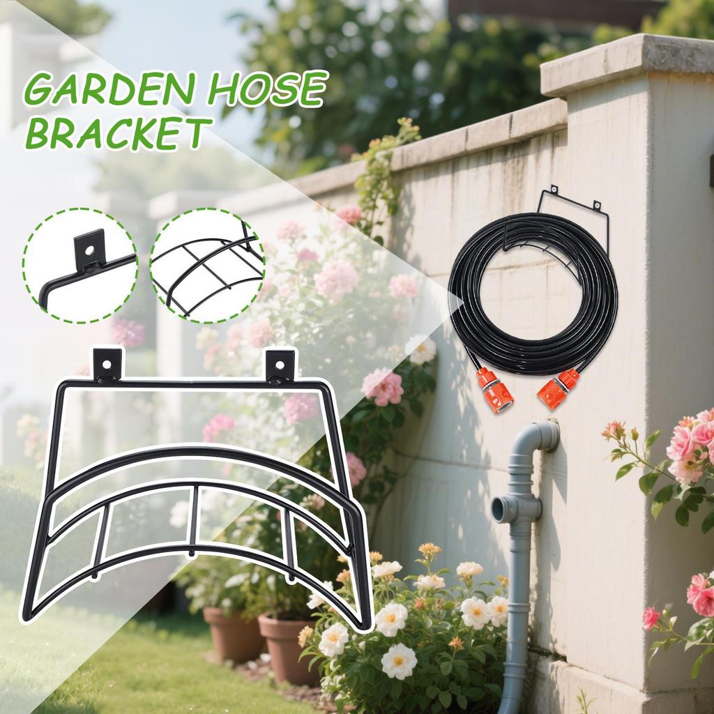 Garden Hose Holder Wall Mount Bracket Water Pipe Shelf for Park Yard Outdoor Garden Tool Organizer