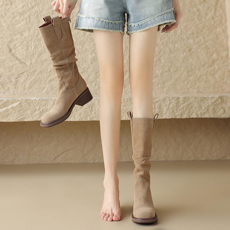 Krazing Pot Cow Suede Nubuck Осенне-зимние туфли на среднем каблуке Ботинки Chelsea — фото 12