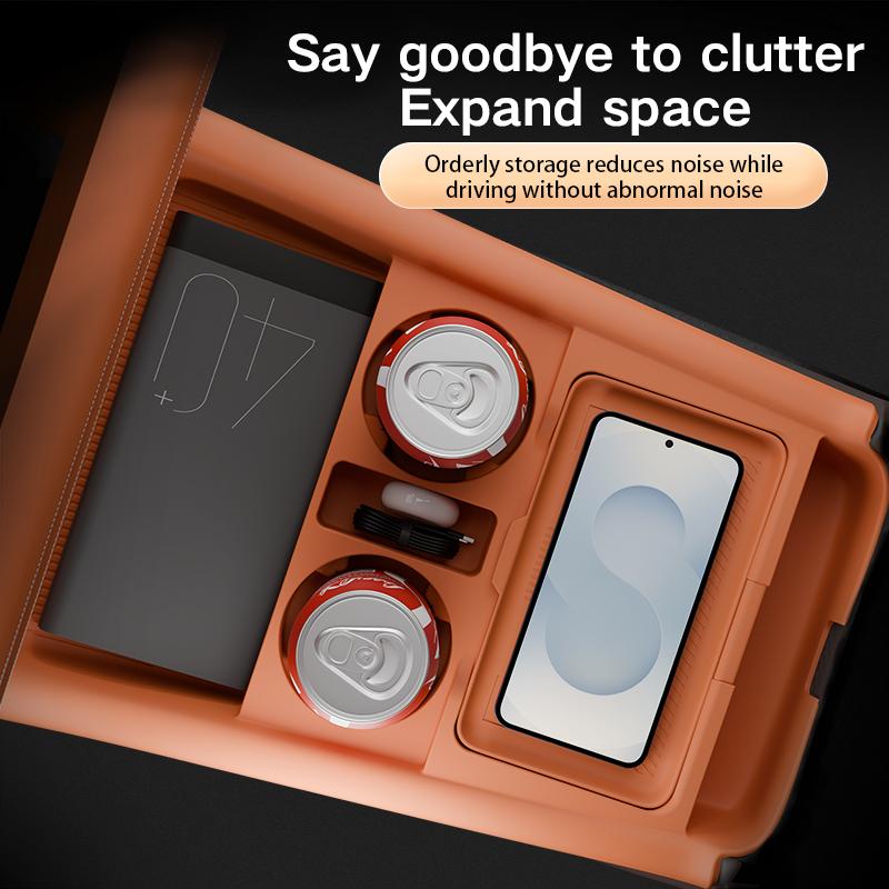 For XPENG G9 2025 2026 Storage Box Center Armrest Hidden Box Cup Holder Organizer Interior Accessories