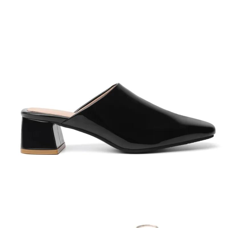 Fashion New Summer Candy Colored Low Heel Outdoor SlippersEuropean and American Women's Simple and Fashionable Coarse Heel Sandals