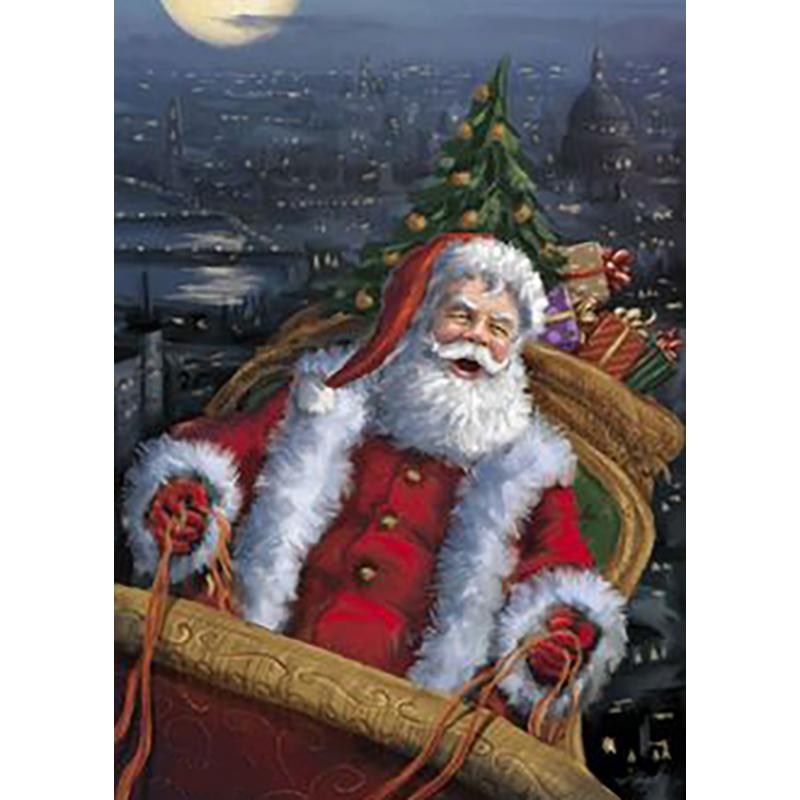 

Diy 5d алмазная живопись полная круглая дрель Рождественский подарок Санта-Клаус вышивка крестиком наборы для рукоделия настенное искусство домашний декор Full Round 20x30CM