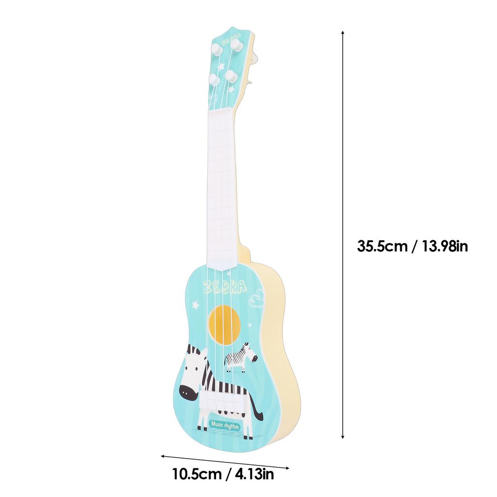 Simulation Ukulele Guitar Playable Educational Musical Instrument Early Learning Music Toy for Over 3 Years Old Kids Blue