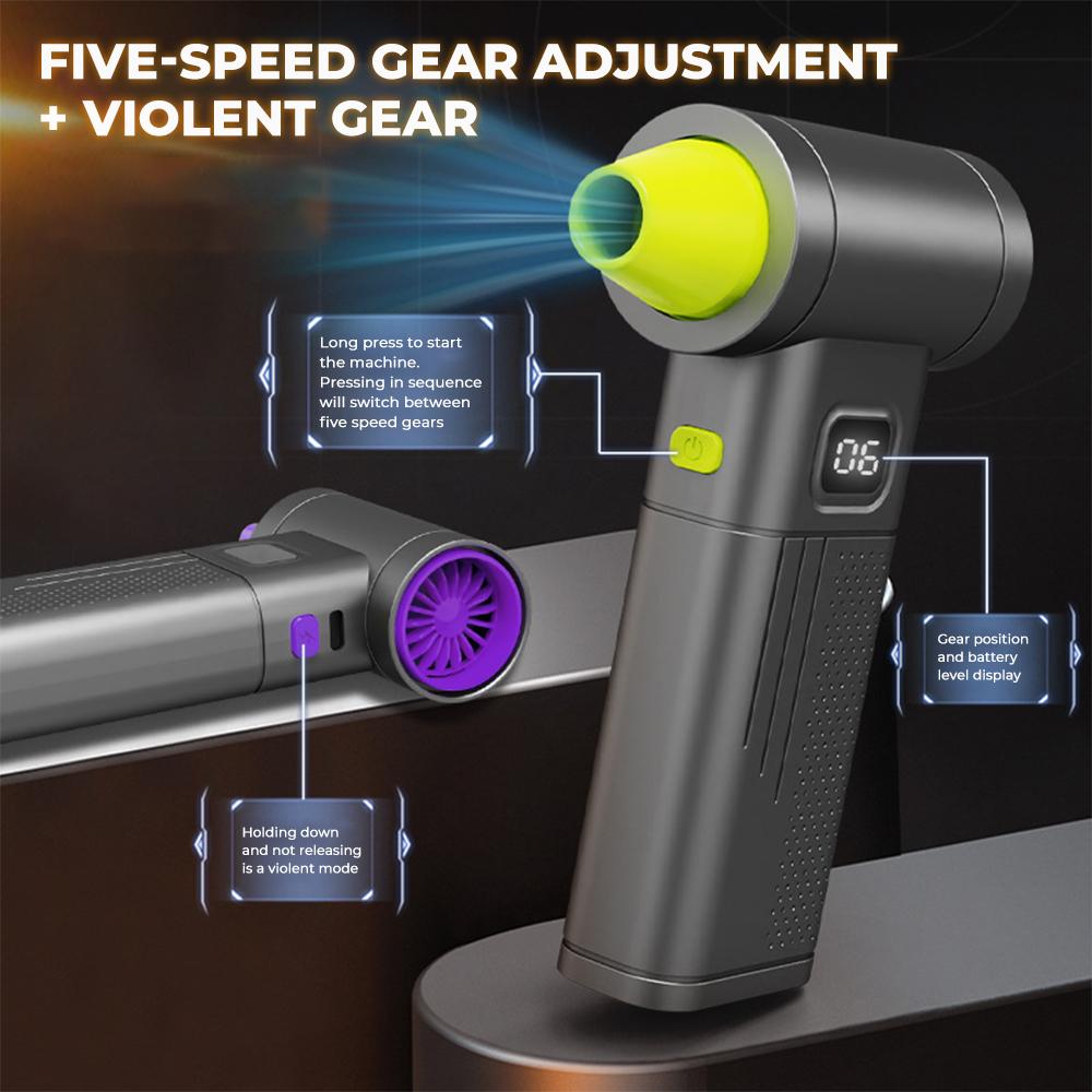 880000RPM Powerful Dust Blower 5-Gear Speed Adjustable Digital Display Turbo Jet Fan High Speed Brushless Vacuum Cleaner Blower