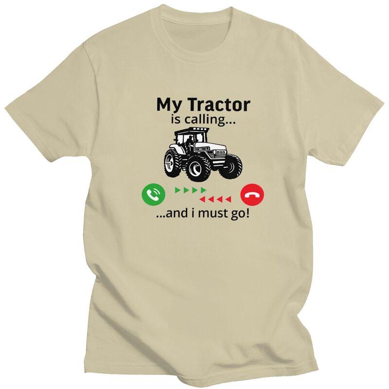 Mein Traktor Ruft T-Shirts Reine Baumwolle Kurzarm Lustiges Landwirt Fahrer T-Shirt Locker Übergröße Sommer Stil Kleidung