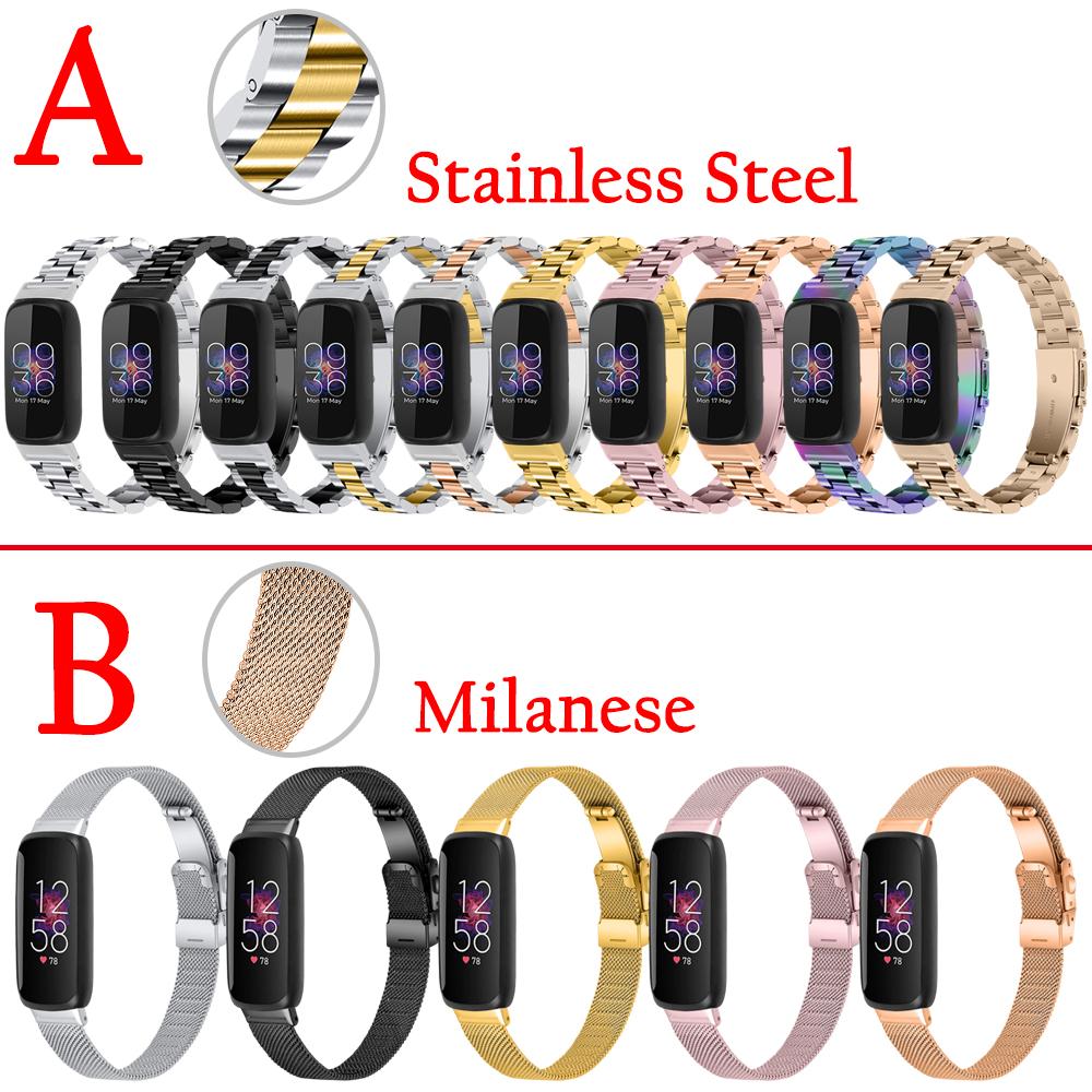 Compatible with Fitbit Inspire 3 Stainless Steel Strap Men Women Adjustbale Replacment Metal Wrist Band for Inspire 3 Strap