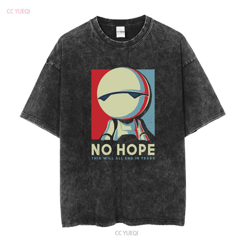 No Hope Marvin Robot T Shirt Mens Sci Fi Funny Geek Space Clothing Vintage Washed Stylish Comfortable Versatile Homme