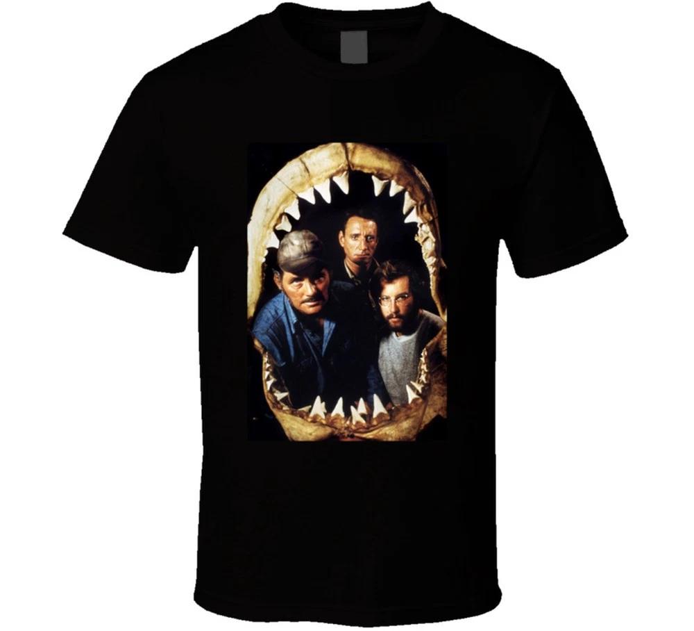 Jaws Brody Hooper Quint Shark Teeth Fisherunisex 1975 Vintage 70s Movie Film T Shir S