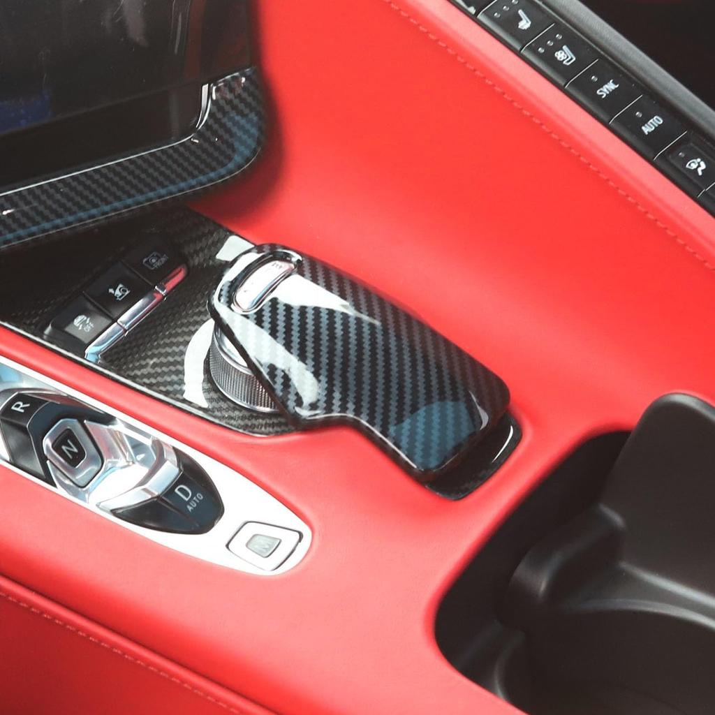 Crosselec Carbon Fiber Gear Shift Panel Cover Trim for Chevrolet Corvette C8 2020-2025(Gear Shift Head)